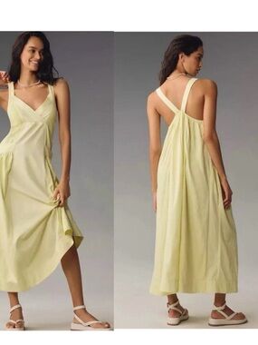 Anthropologie Daily Practce Yellow Sleeveless cotton Sundress